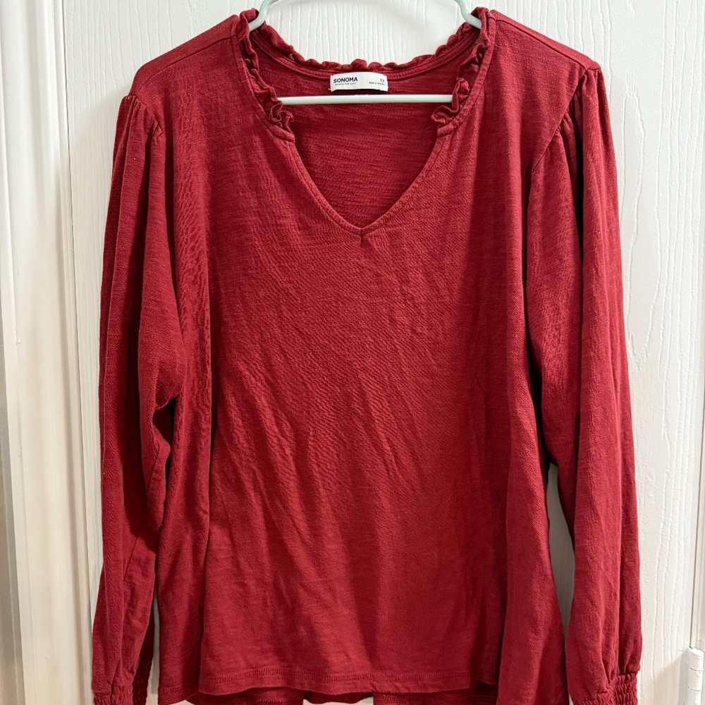Sonoma Goods for Life Red Long Sleeve Top – 1X